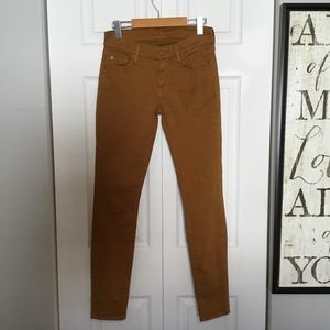 7 for All Mankind Mustard Skinny Jeans 27